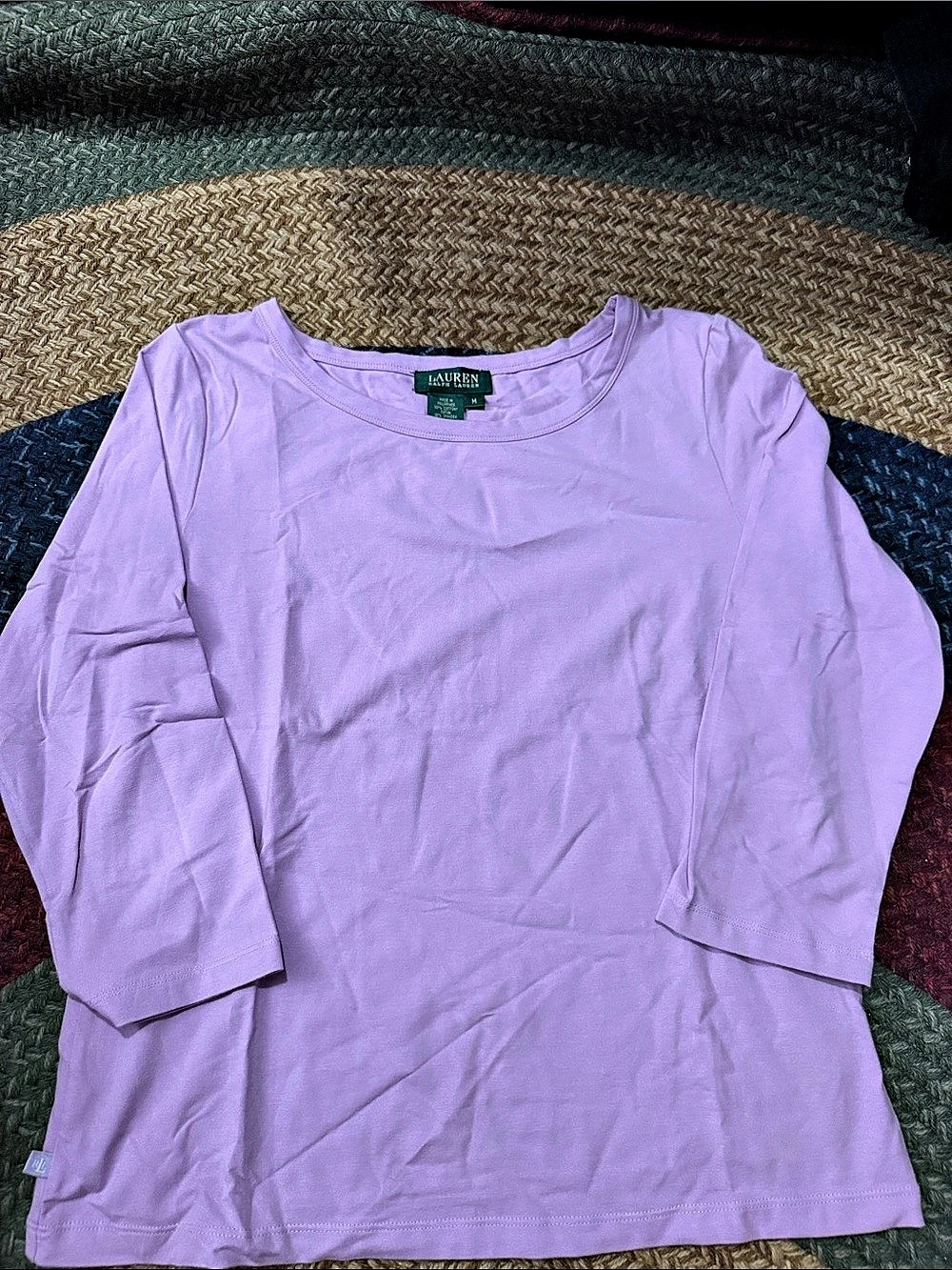 Lauren Ralph Lauren Long Sleeve Top in Purple Size Medium